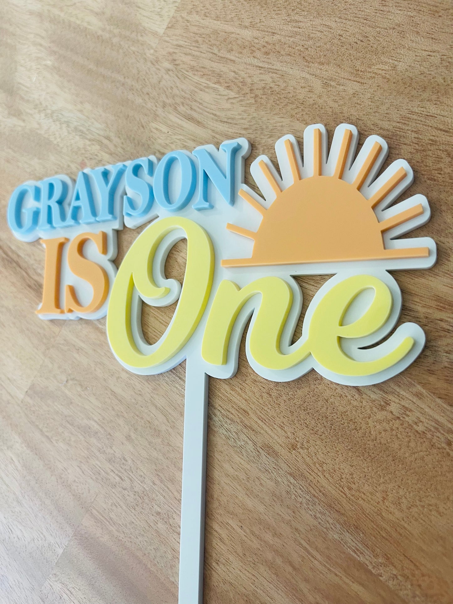 "Name" is One Sun Cake topper