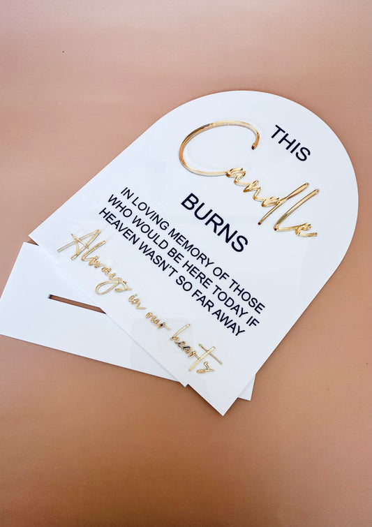This Candle Burns Sign