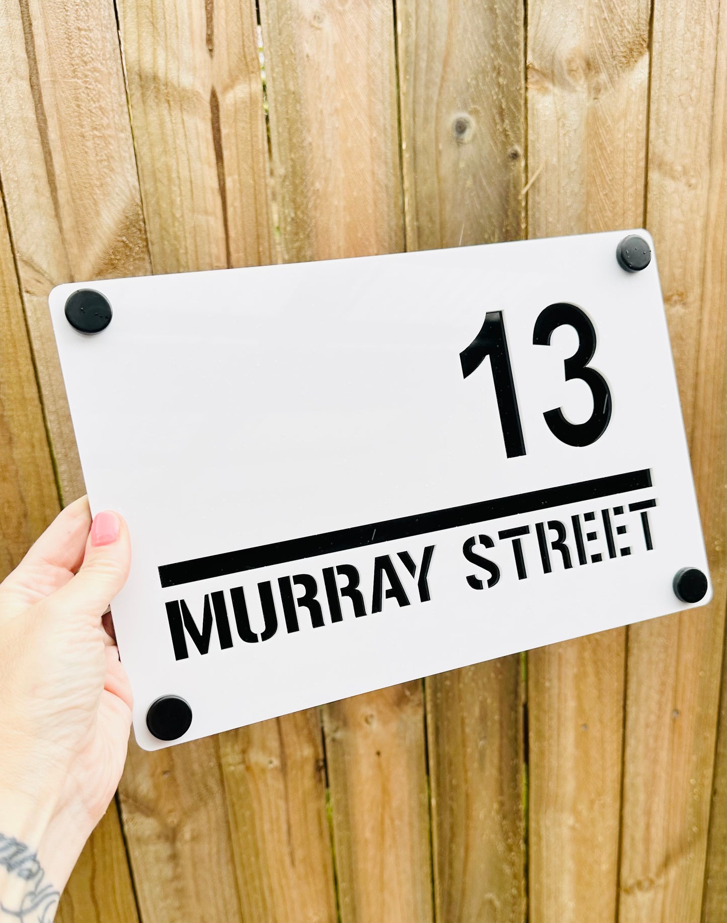 Rectangle Stencil House Sign