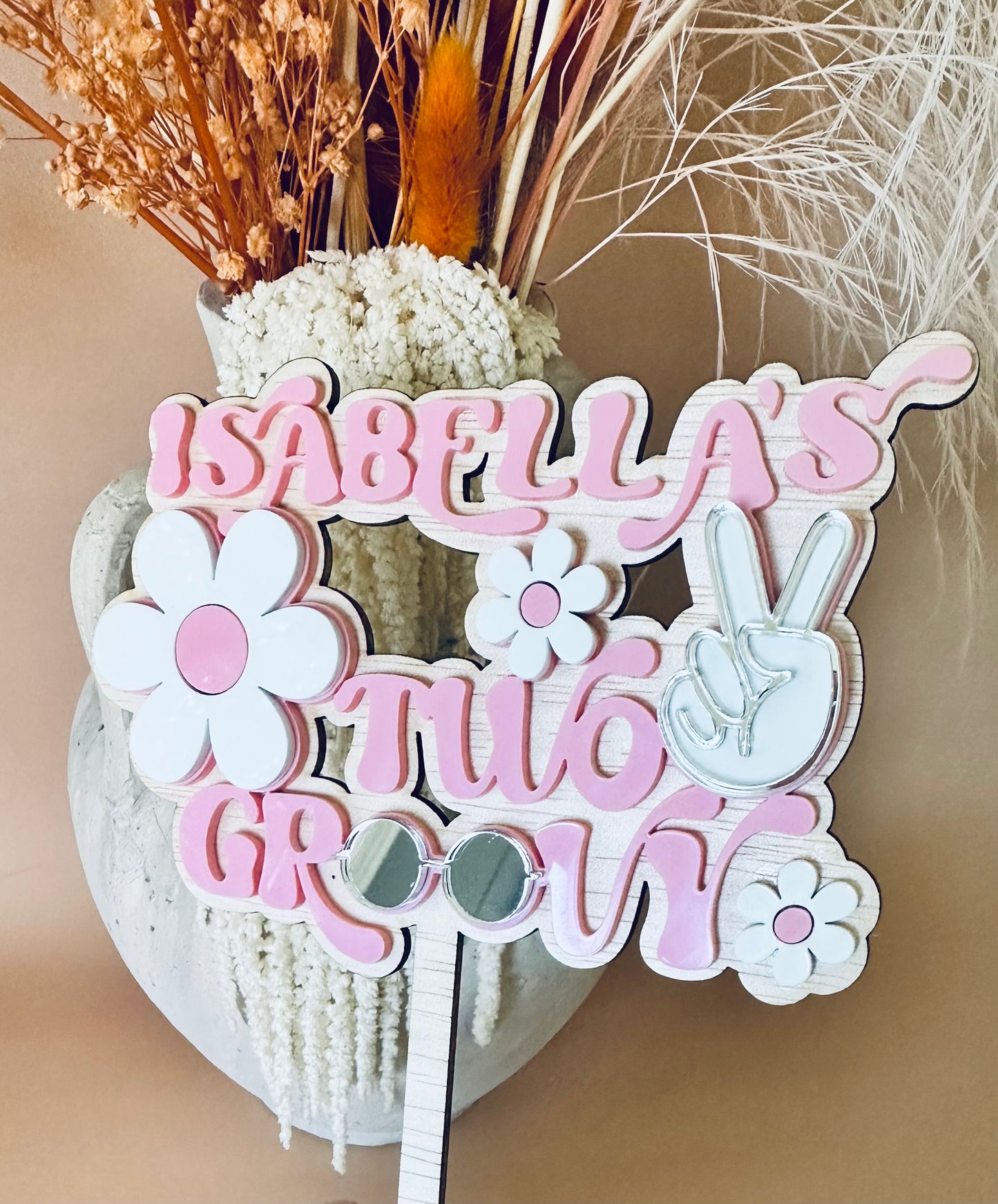Two Groovy Cake Topper