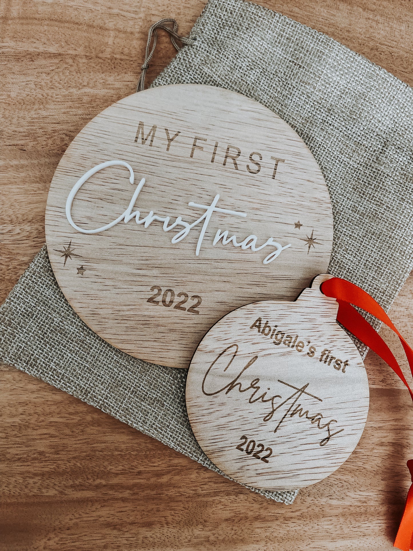 My First Christmas Round Plaque