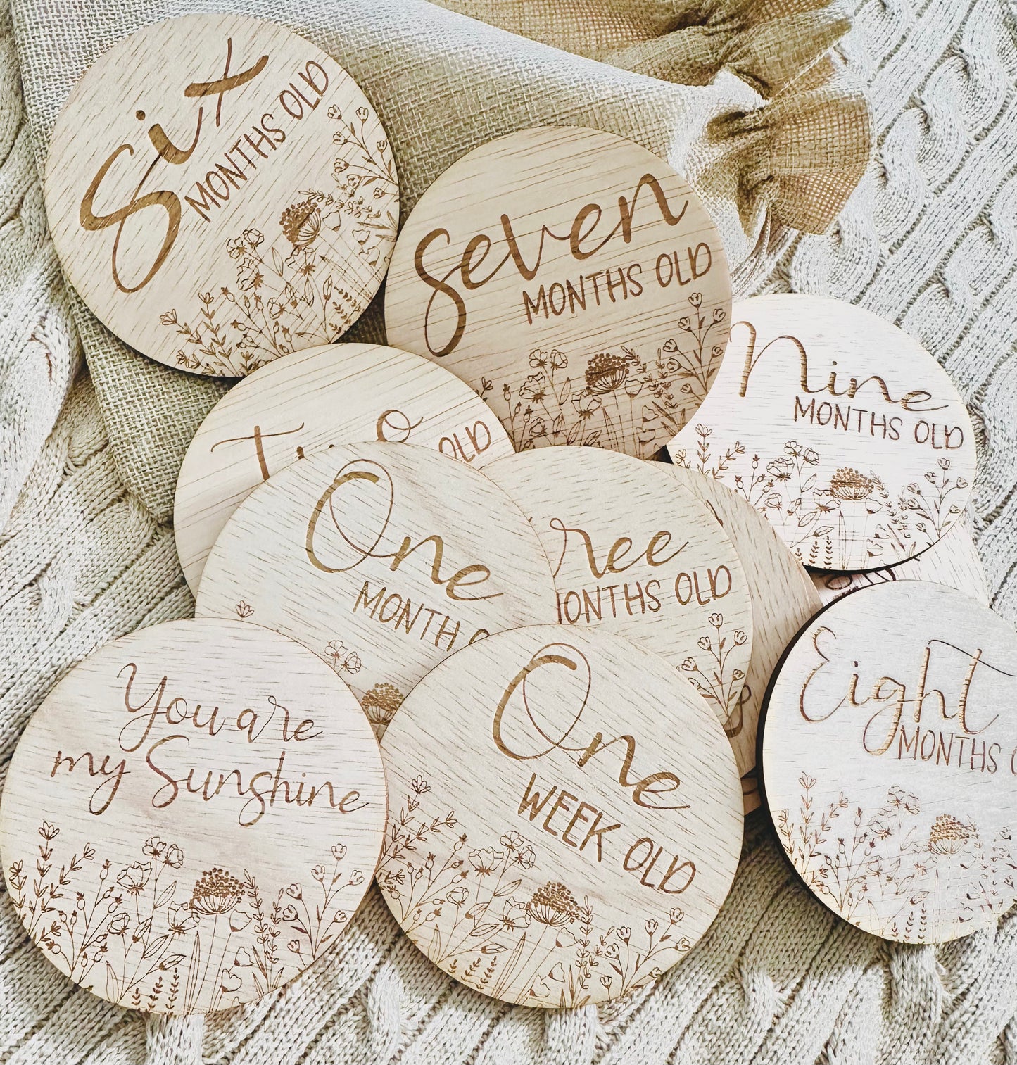 Wildflower Baby Milestone Discs