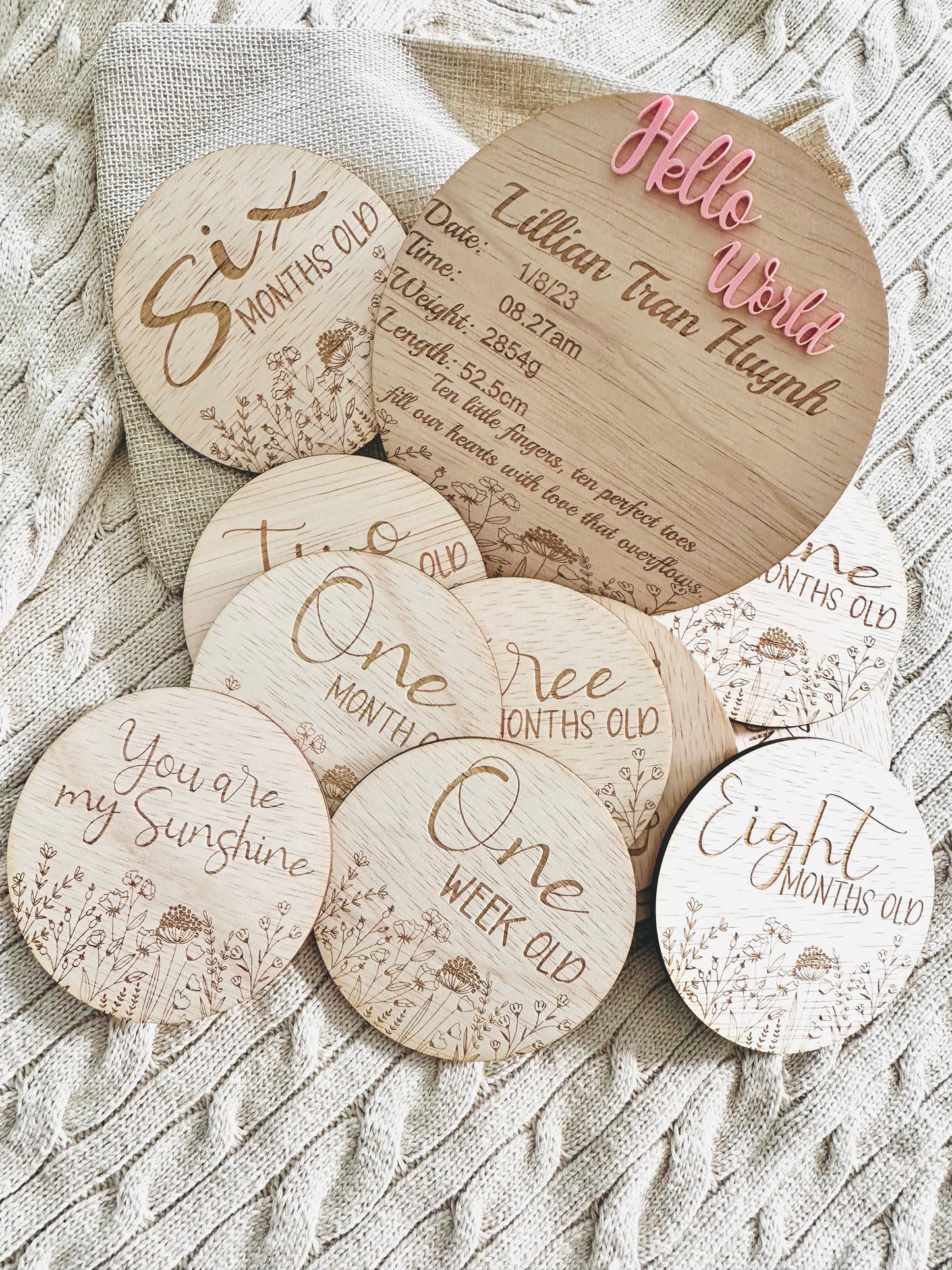 Wildflower Baby Milestone Discs