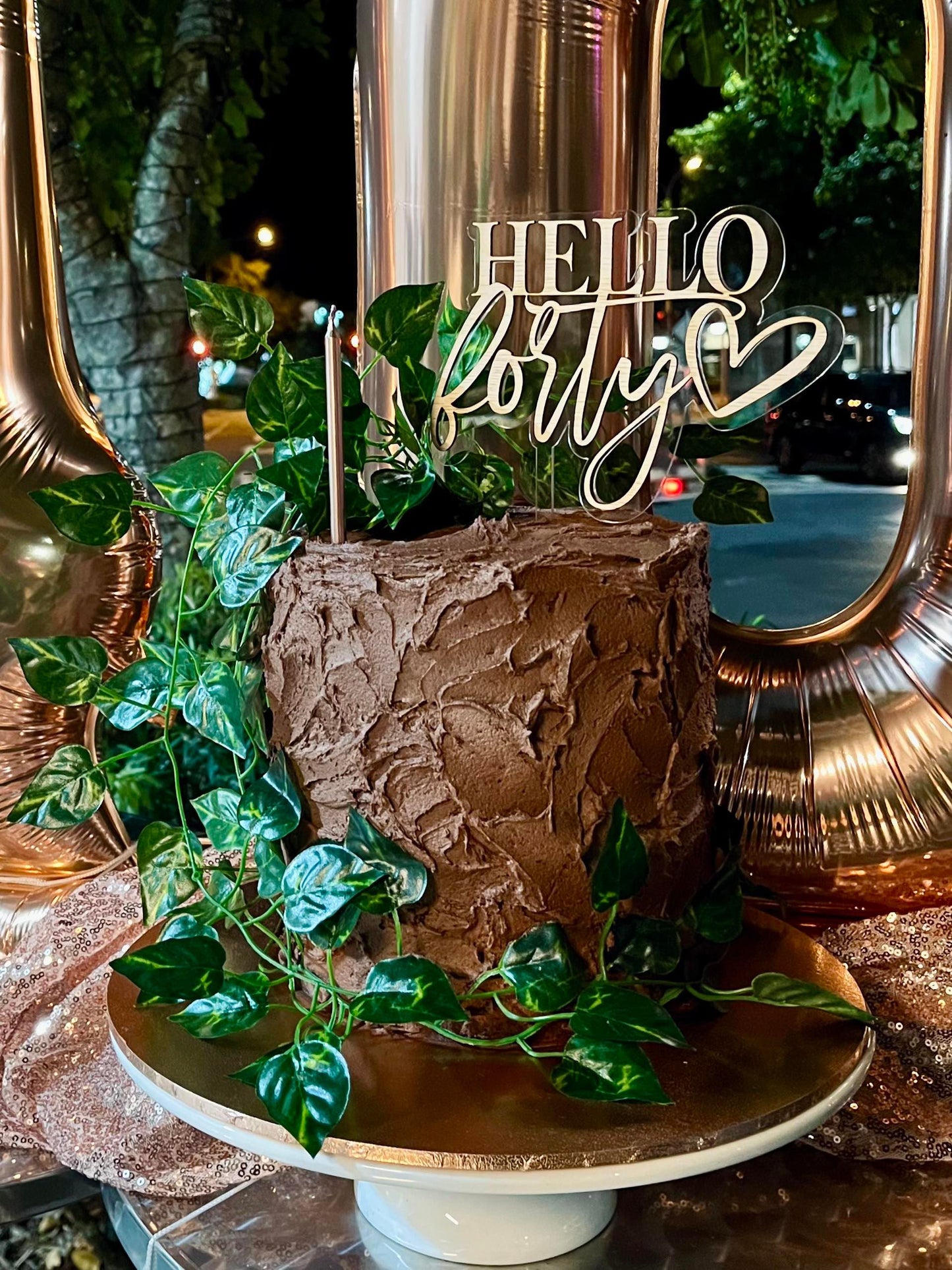 Hello Forty Cake Topper