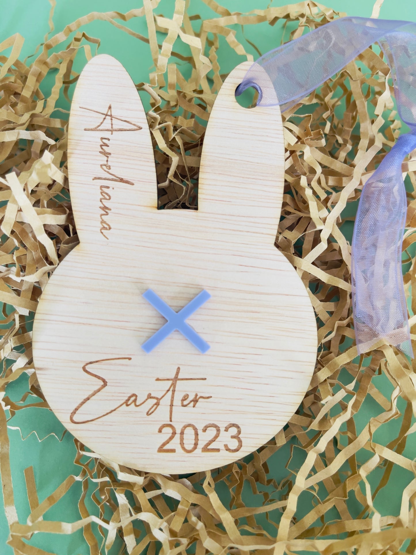 Wooden Easter Bunny Tag