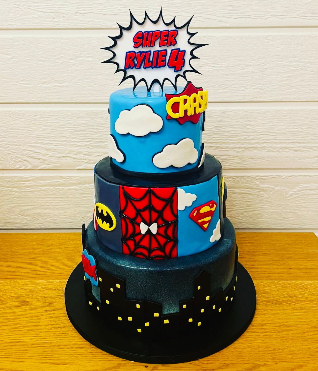 Comic style cake topper