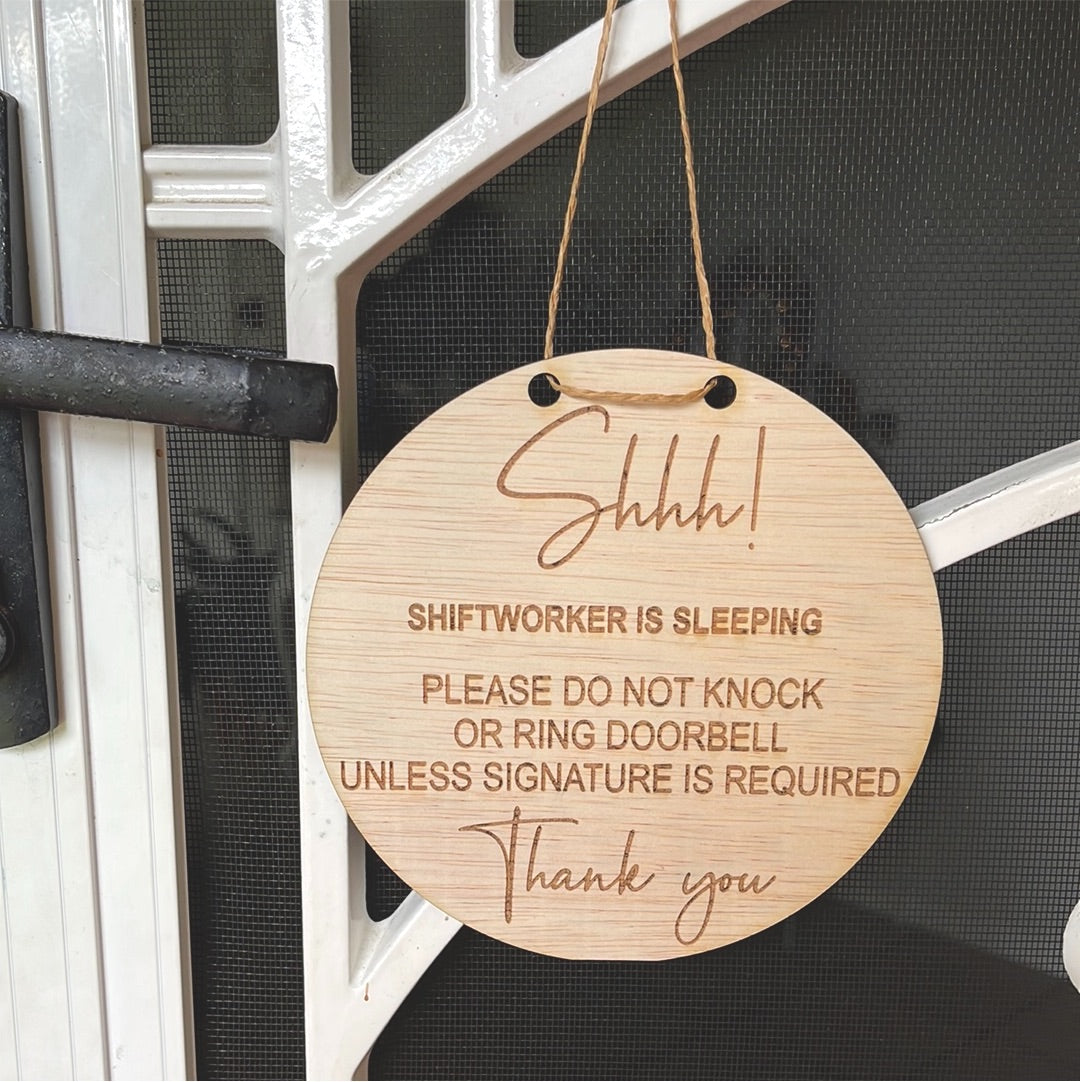 Shift Worker Sleeping Plaque