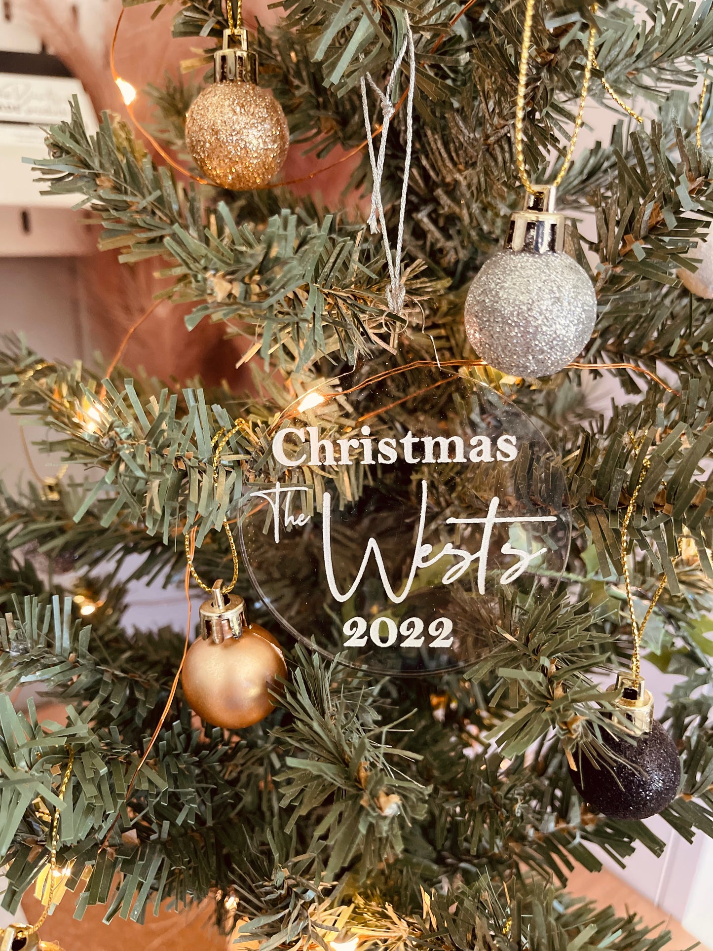 Clear Engraved Christmas Bauble