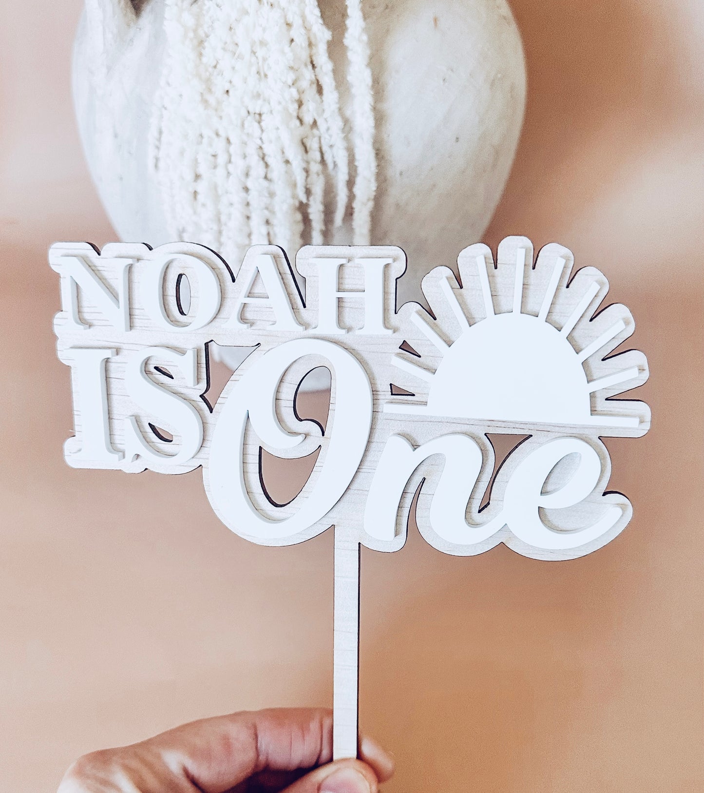 "Name" is One  Sun Cake topper