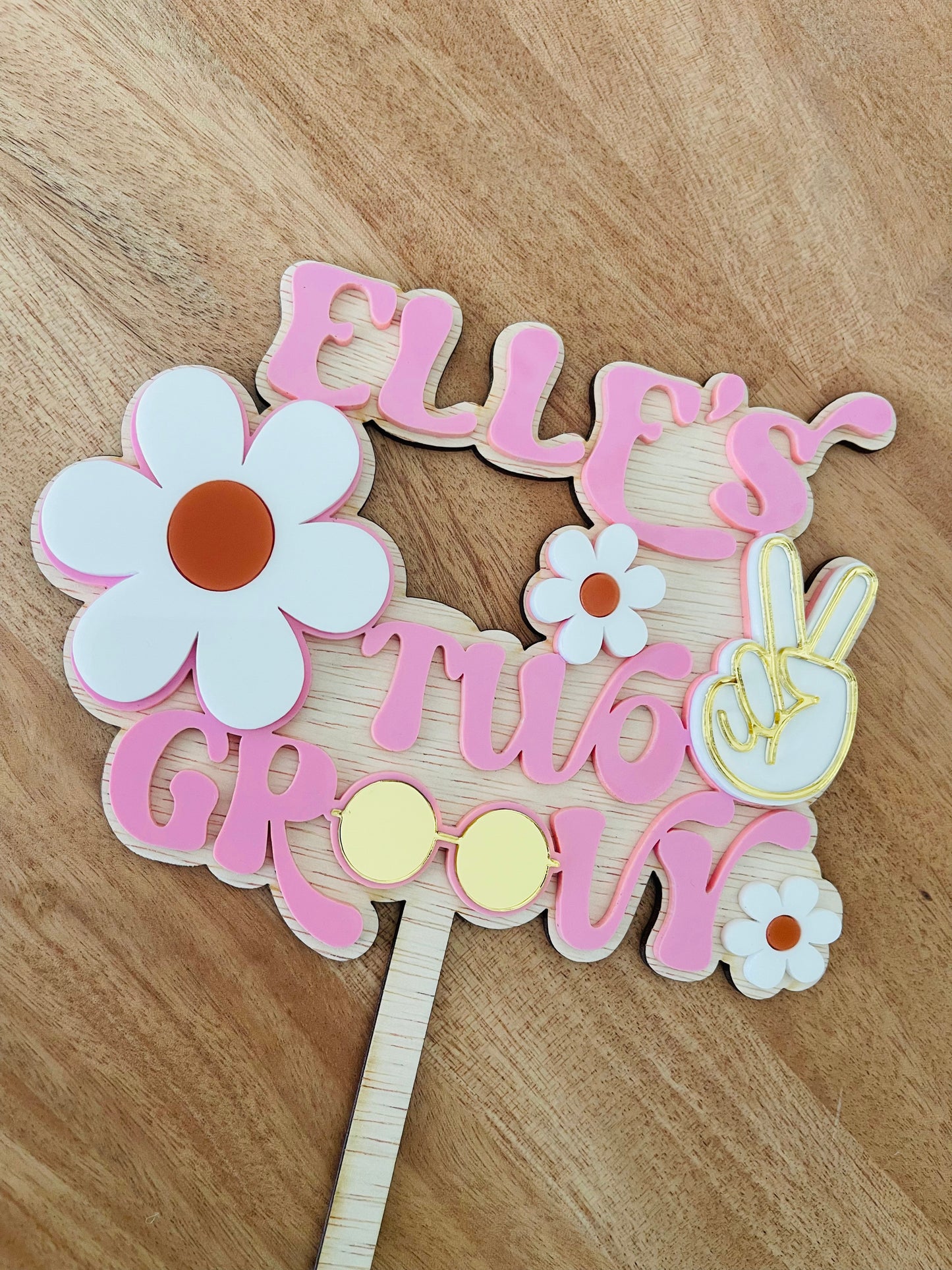 Two Groovy Cake Topper