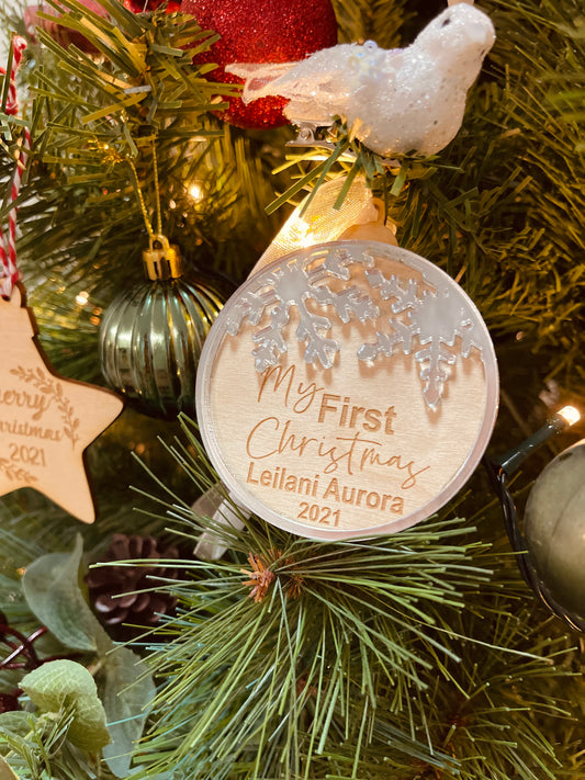 My First Christmas Round Bauble