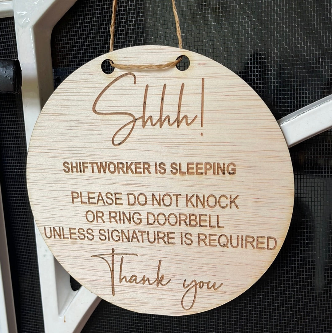 Shift Worker Sleeping Plaque