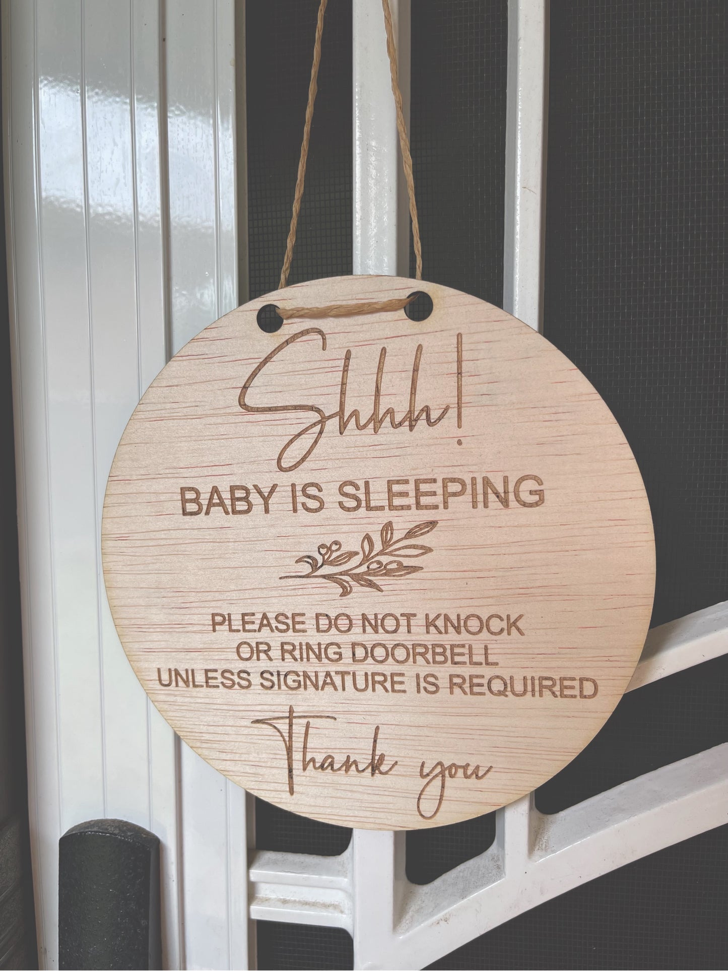 'Shhh Baby Is Sleeping' Baby Announcement Plaque